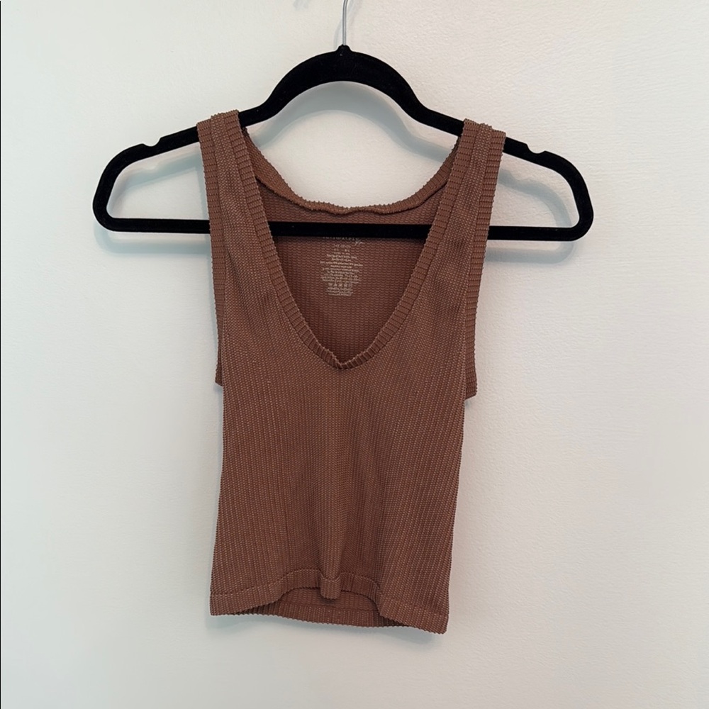 Free People Intimately Brown Crop Tank M/L